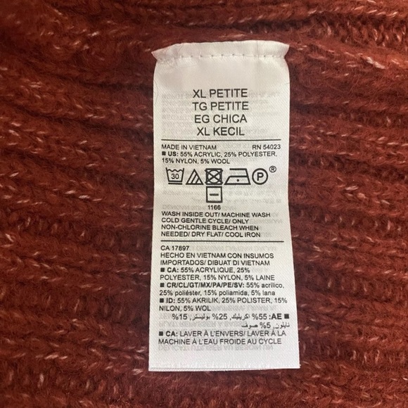 NWT Old Navy Mock-Neck Rib-Knit‎ Tunic Sweater Rust Womens Size XLP (H) - Picture 5 of 5